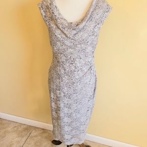 Silver Lace Cocktail Dress